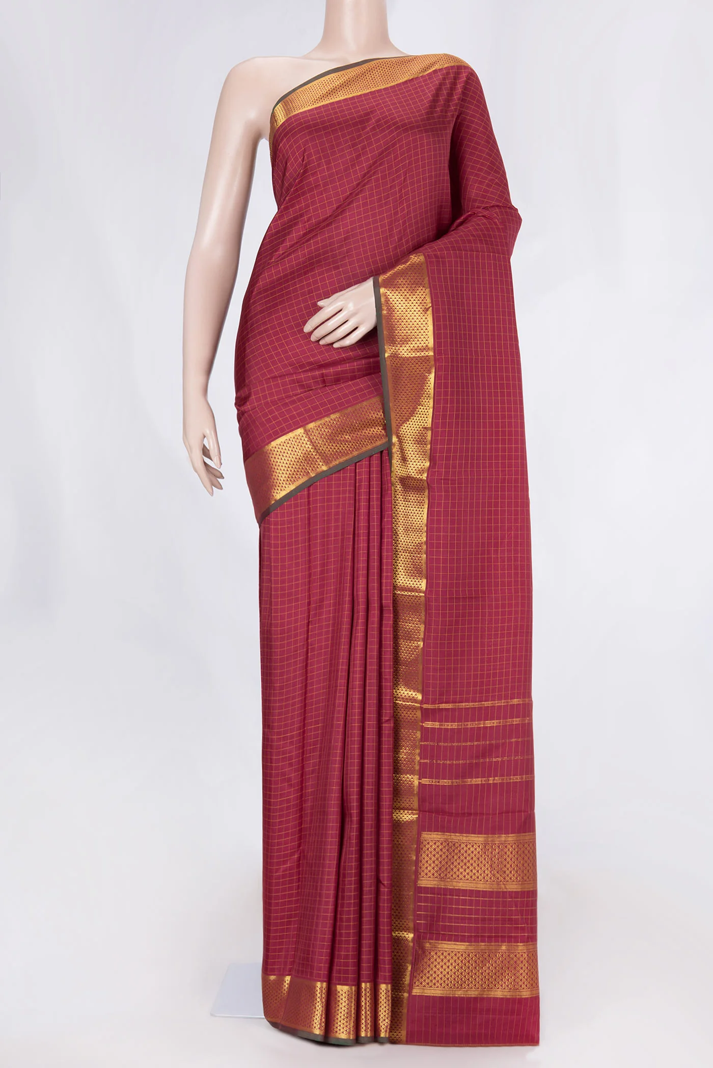 Maroon Dual Tone Kanchipuram Saree