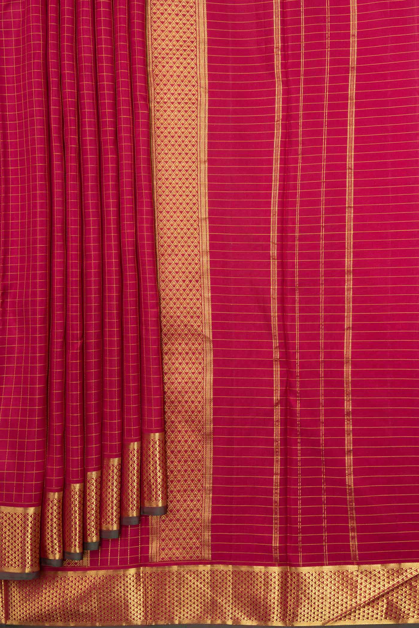 Maroon Dual Tone Kanchipuram Saree - Image 4