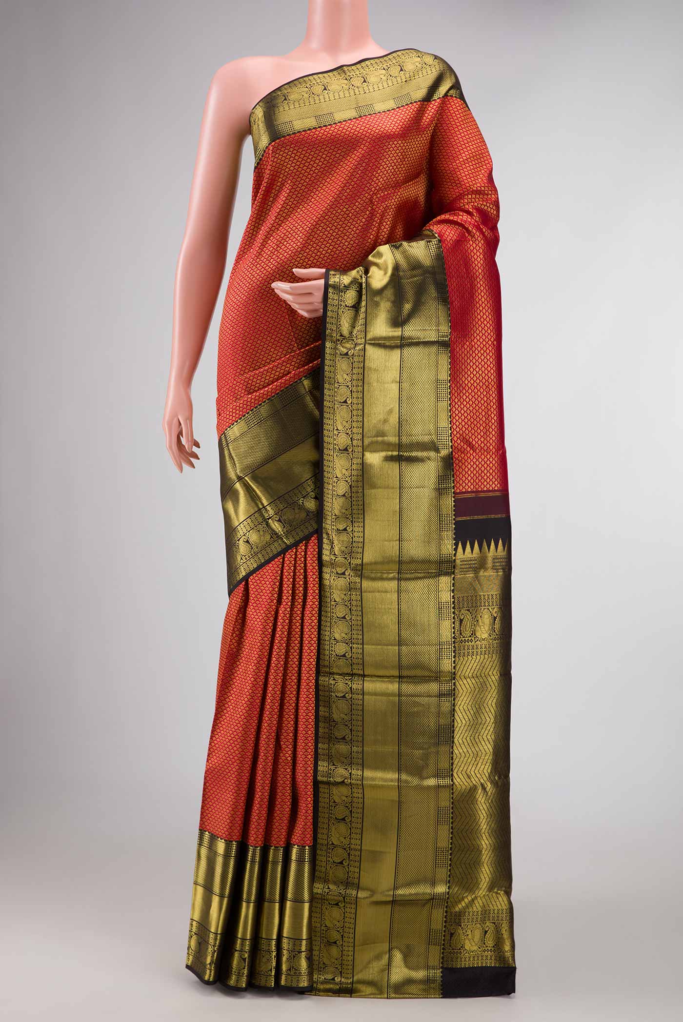Maroon Dual Tone Kanchipuram Saree