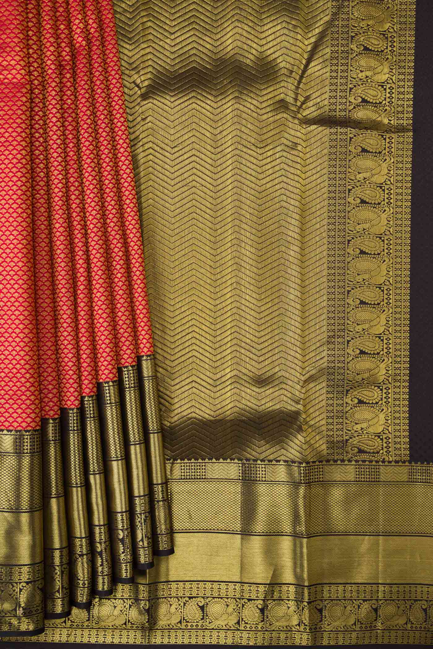 Maroon Dual Tone Kanchipuram Saree - Image 4
