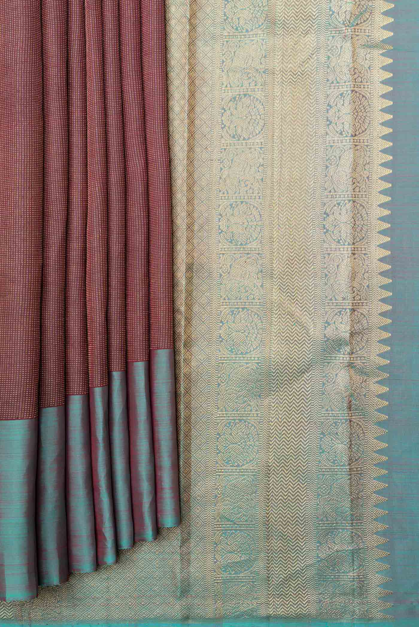 Coffee Brown Kanchipuram Saree - Image 4