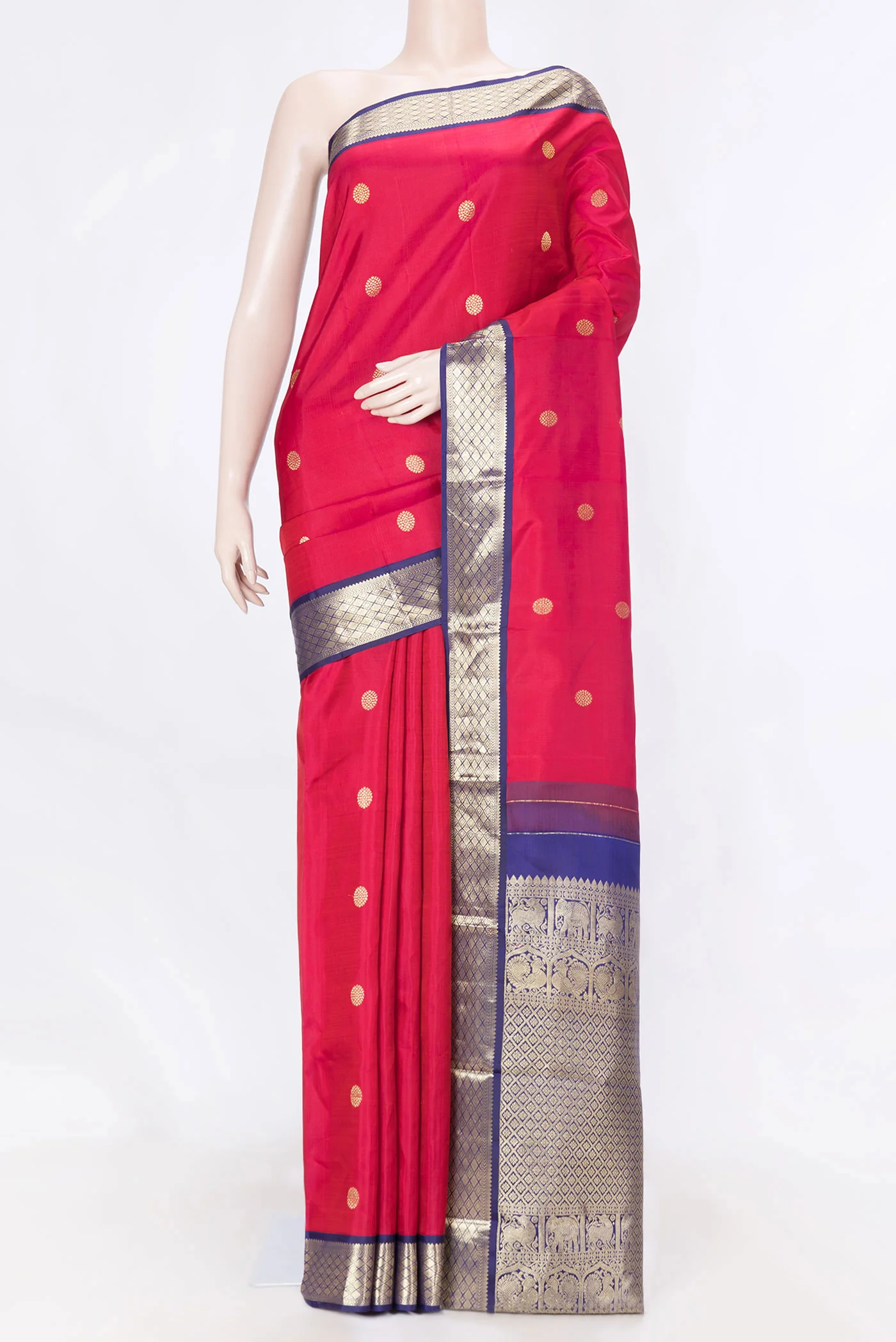 Maroon Dual Tone Kanjivaram Saree