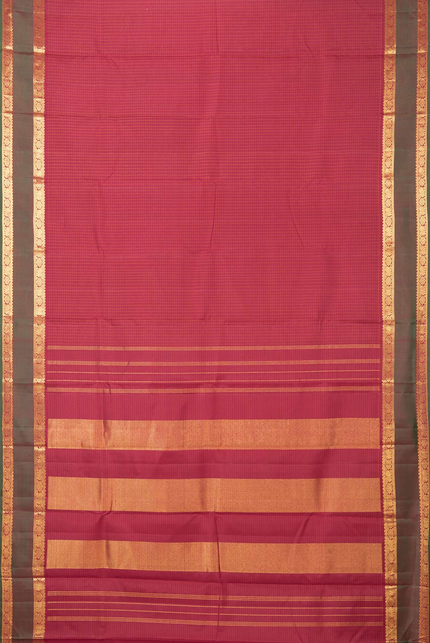Maroon Dual Tone Kanchipuram Silk Saree - Image 6