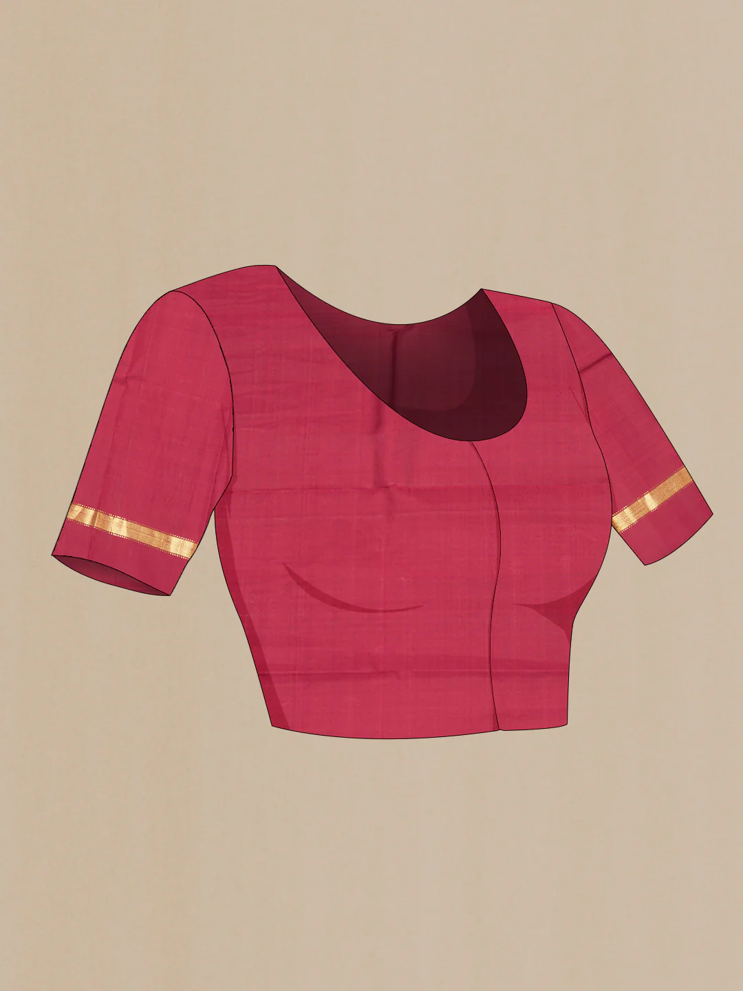 Maroon Dual Tone Kanchipuram Silk Saree - Image 5