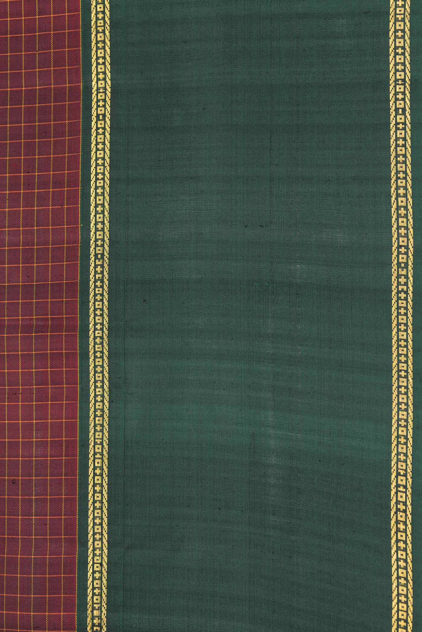 Maroon Dual Tone Kanchipuram Silk Saree - Image 3