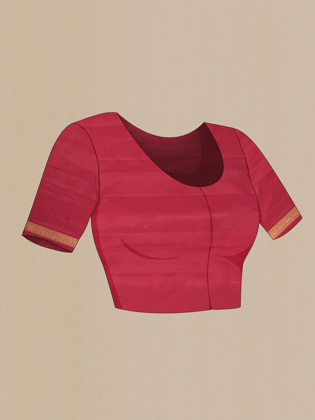 Maroon Dual Tone Kanchipuram Silk Saree - Image 5