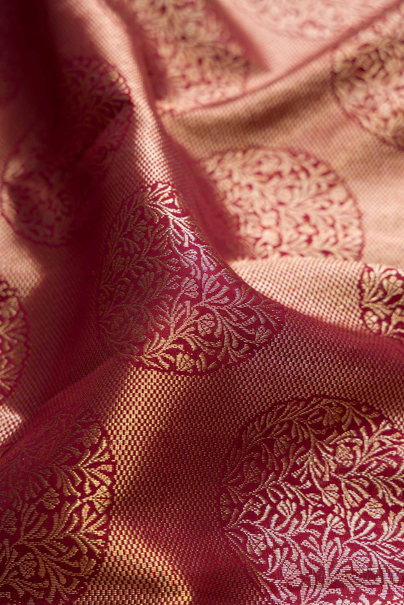 Maroon Dual Tone Kanchipuram Silk Saree - Image 2