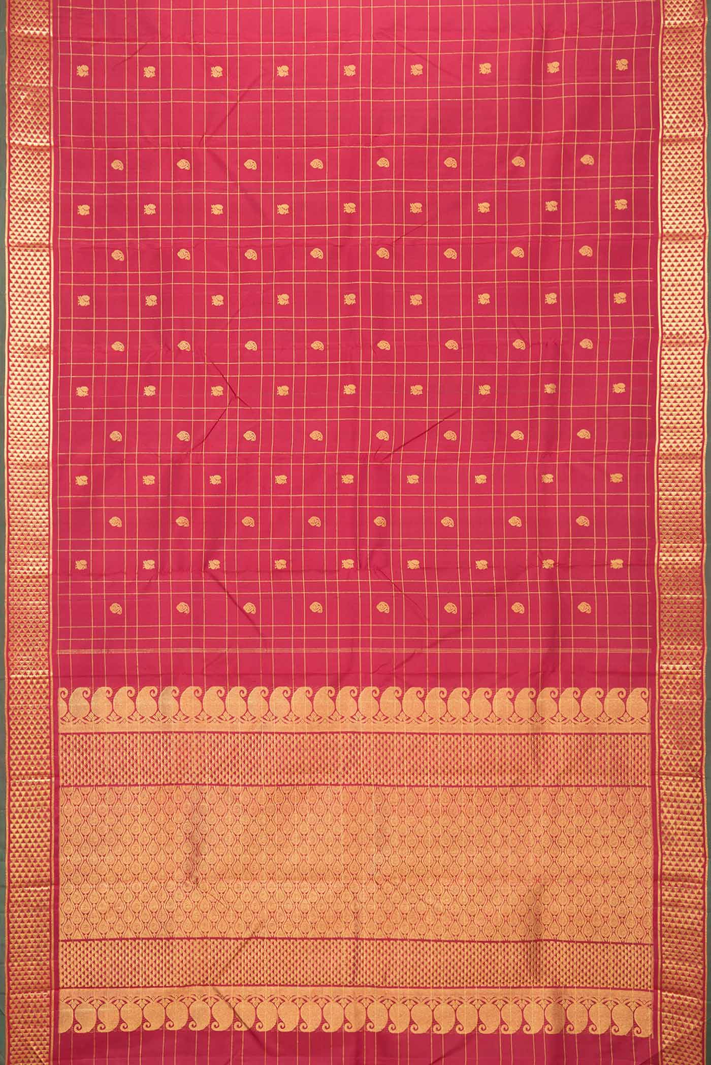 Maroon Dual Tone Kanchipuram Silk Saree - Image 6
