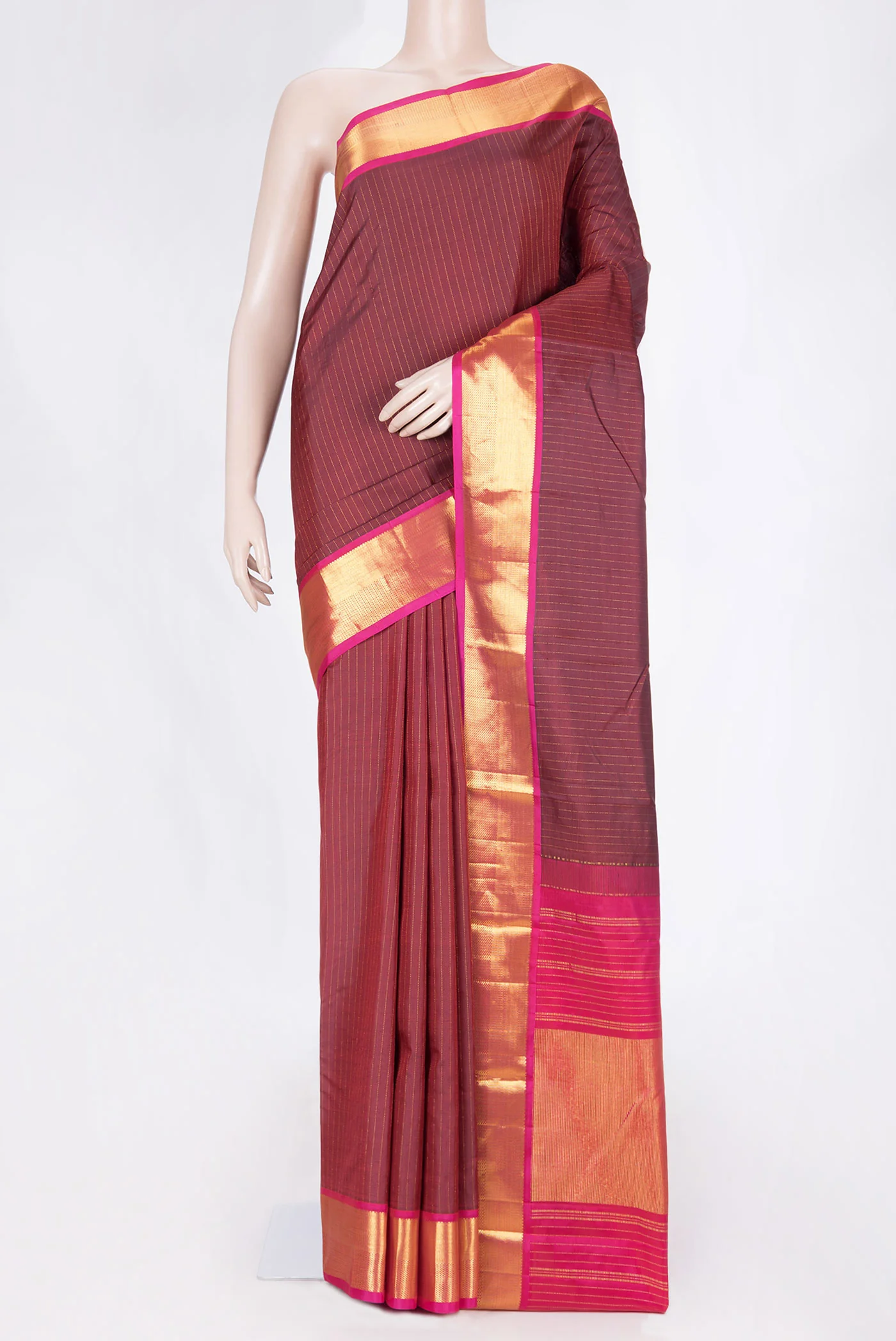Maroon Dual Tone Kanchipuram Silk Saree