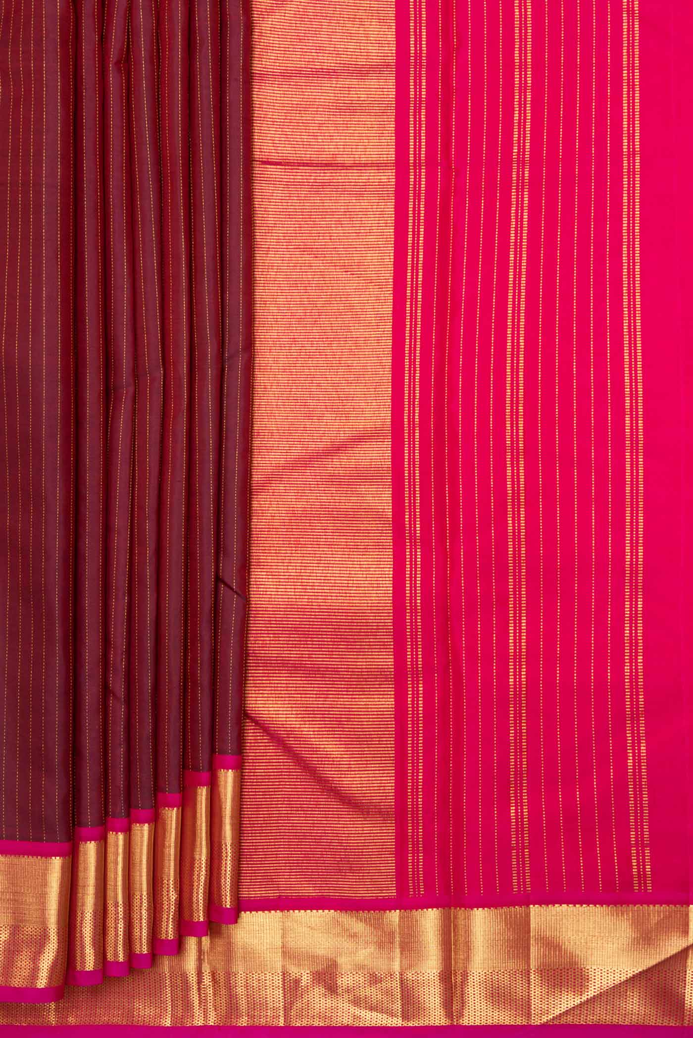 Maroon Dual Tone Kanchipuram Silk Saree - Image 4