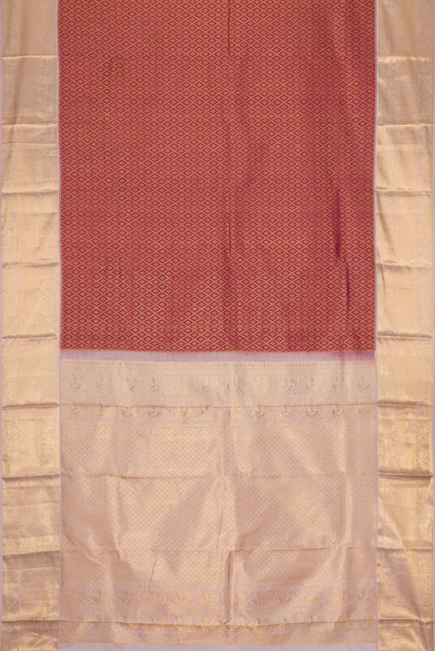 Maroon Dual Tone Kanjivaram Silk Saree - Image 6