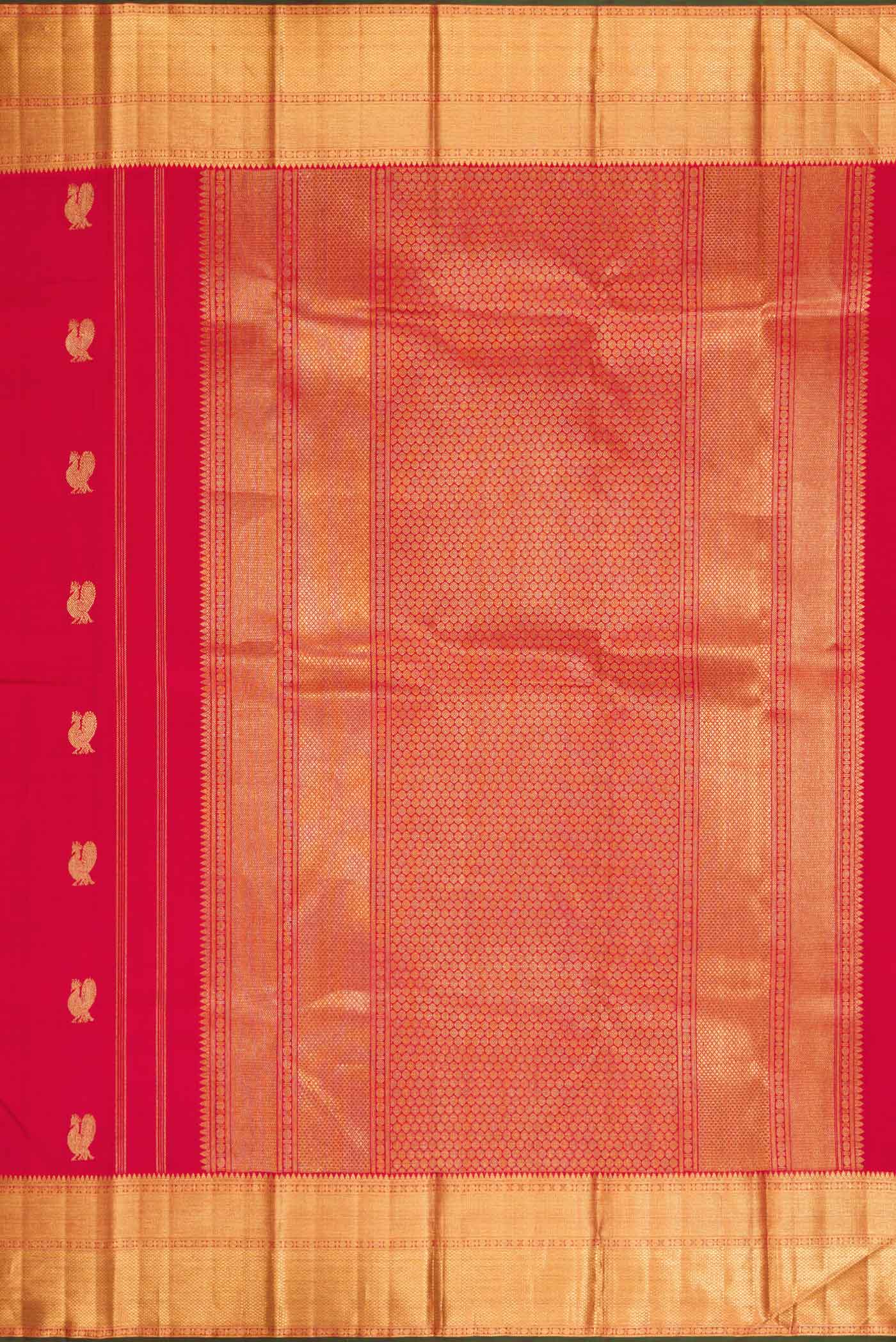 Maroon Dual Tone Kanjivaram Silk Saree - Image 7