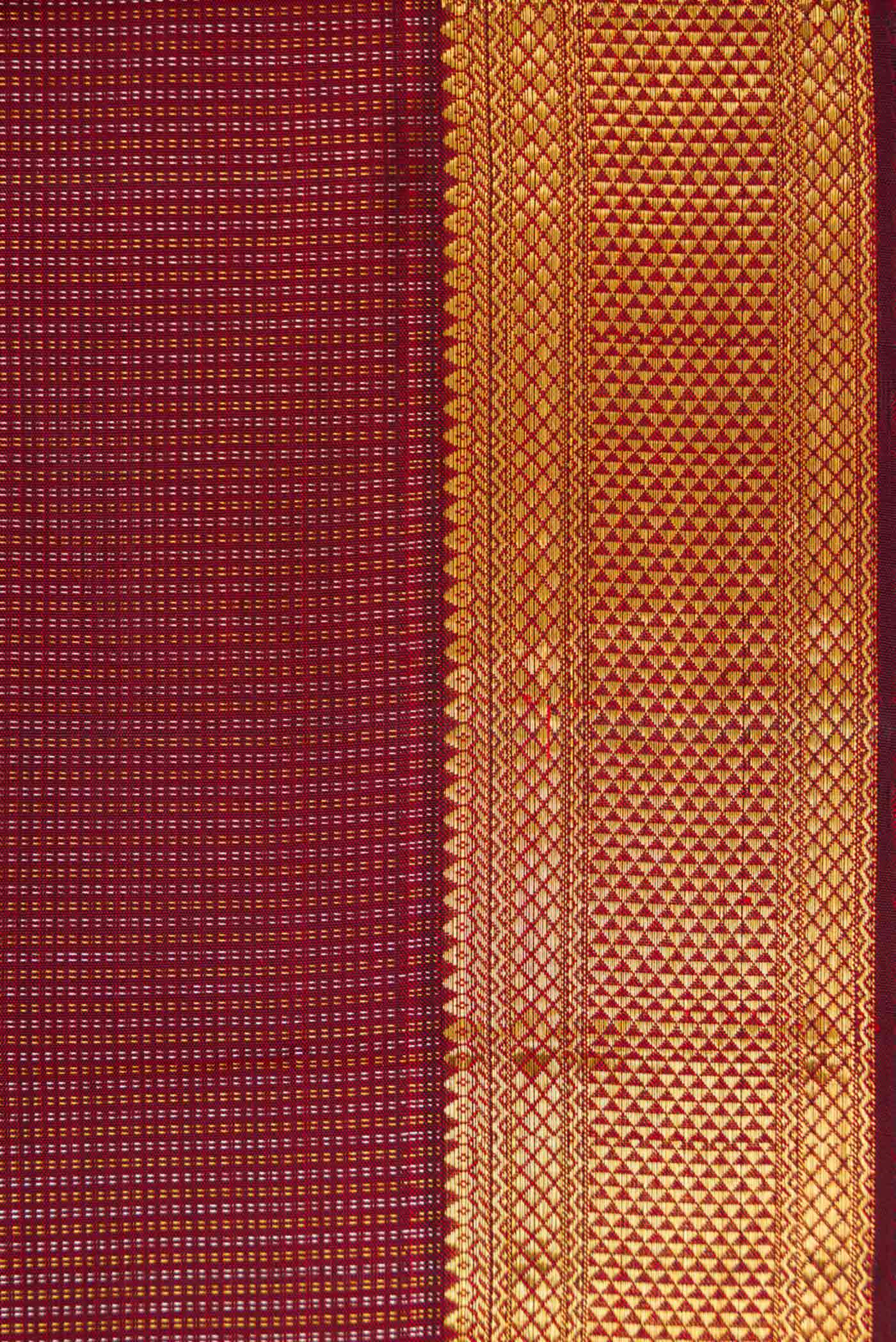 Maroon Dual Tone Kanchipuram Silk Saree - Image 3