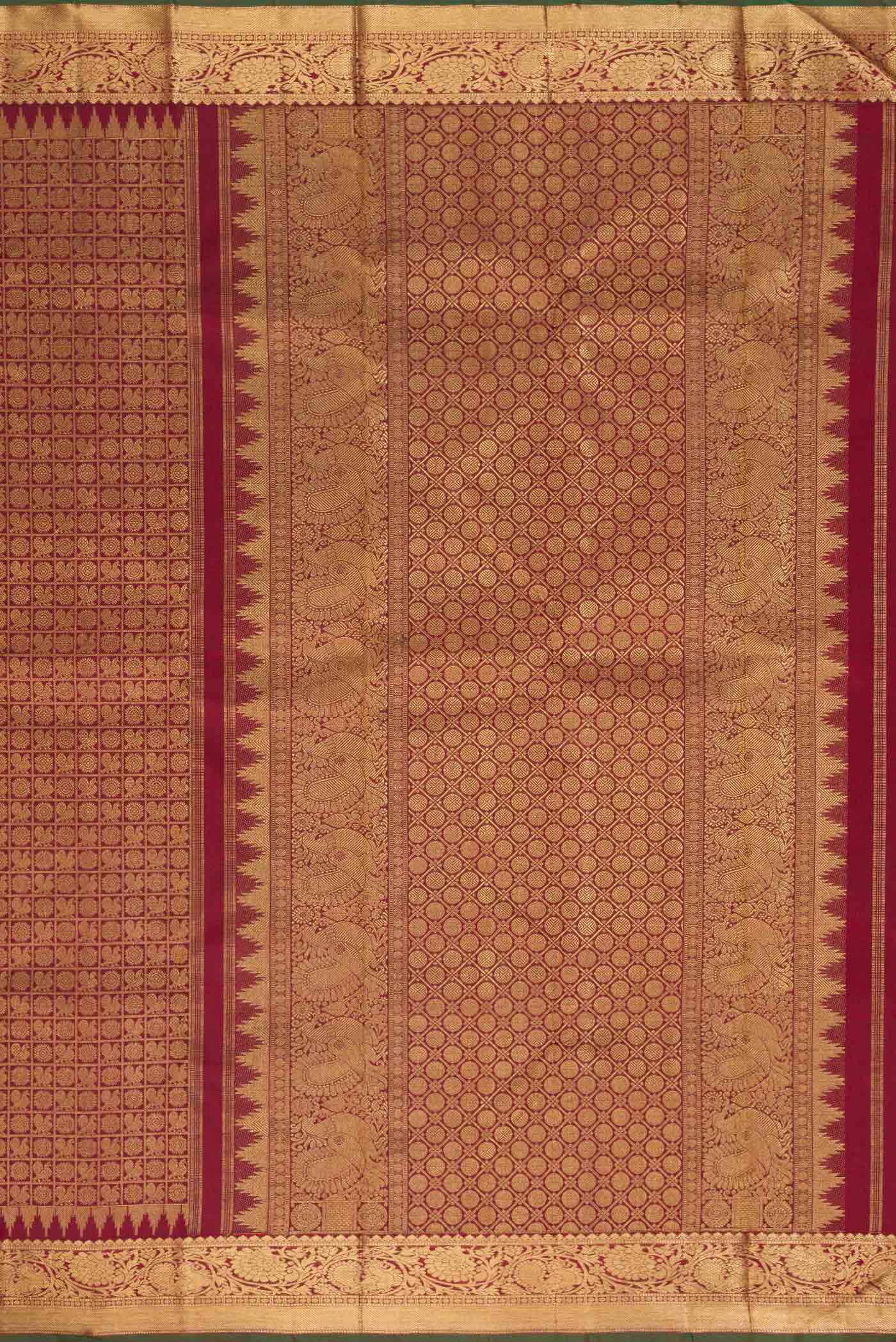 Maroon Dual Tone Kanjivaram Silk Saree - Image 7