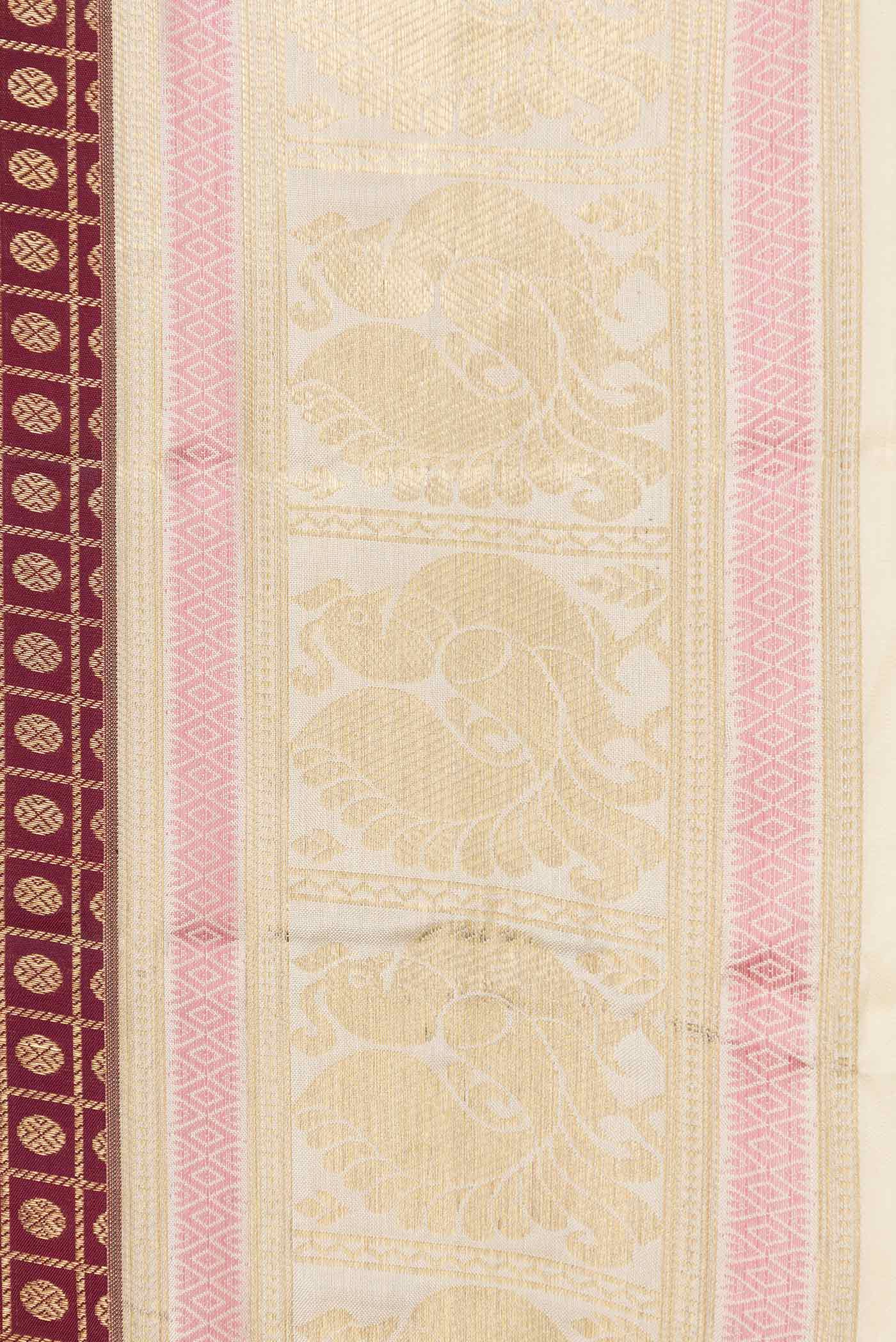 Maroon Dual Tone Kanjivaram Silk Saree - Image 4
