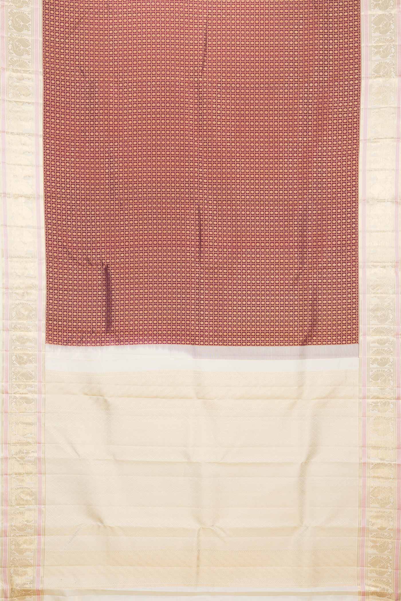 Maroon Dual Tone Kanjivaram Silk Saree - Image 7