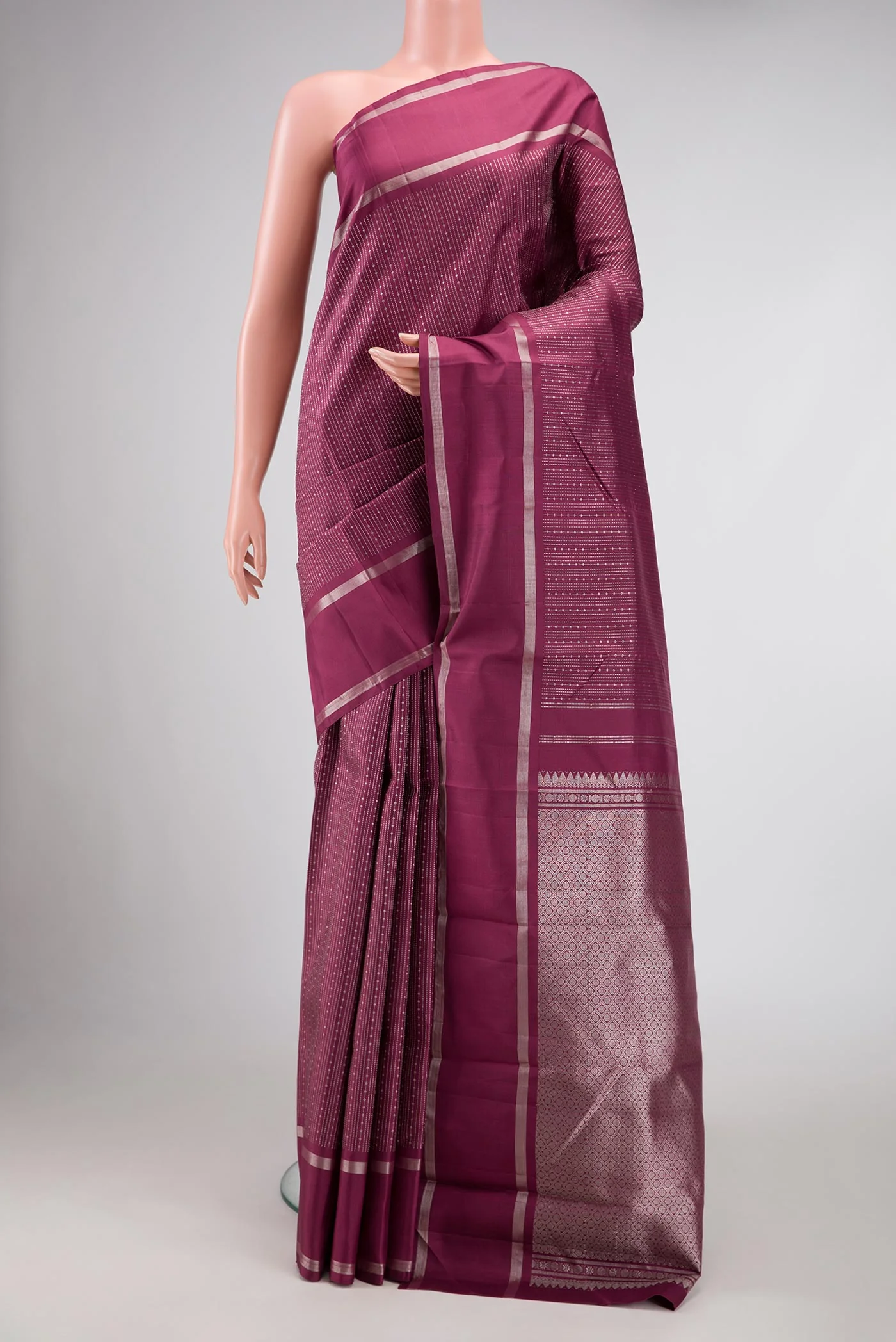 Maroon Dual Tone Kanchipuram Silk Saree