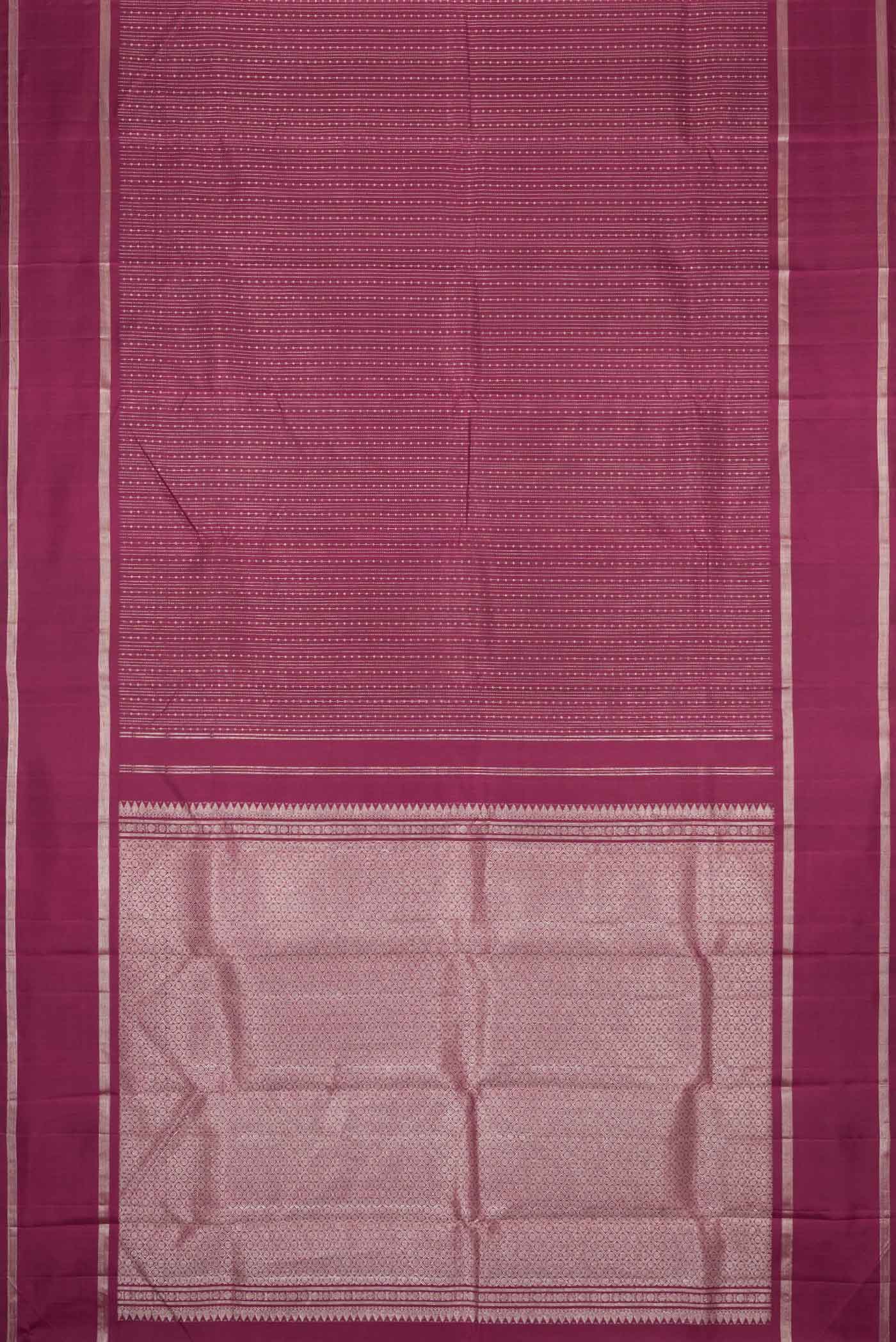 Maroon Dual Tone Kanchipuram Silk Saree - Image 6