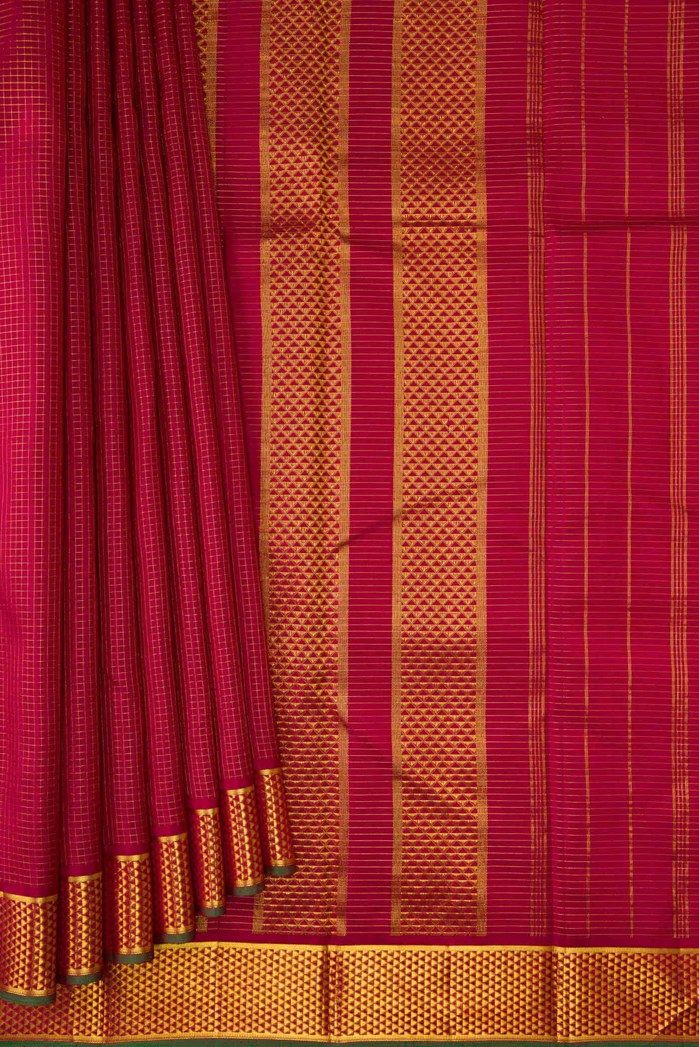 Maroon Dual Tone Kanchipuram Silk Saree - Image 4