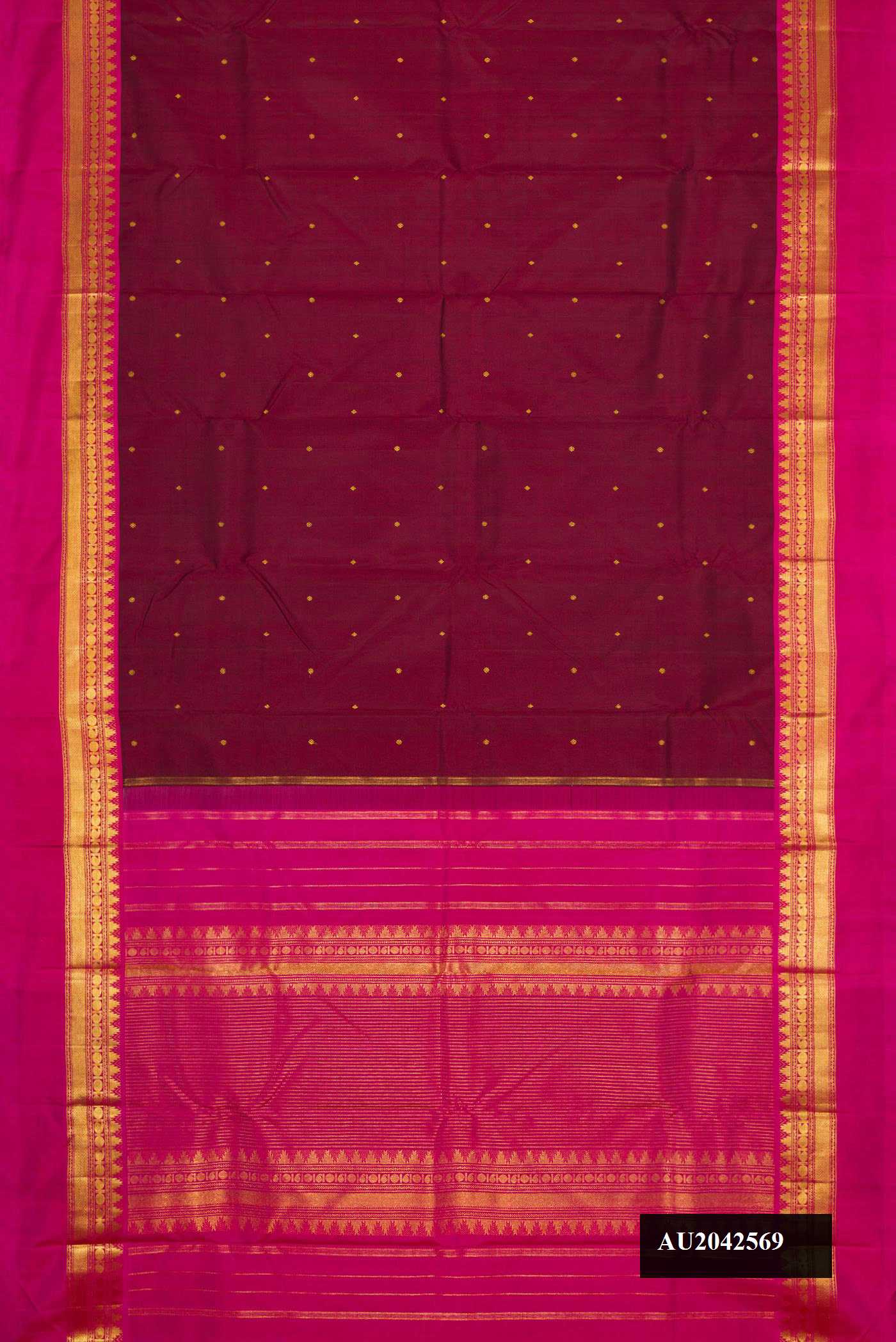 Maroon Dual Tone Kanchipuram Silk Saree
