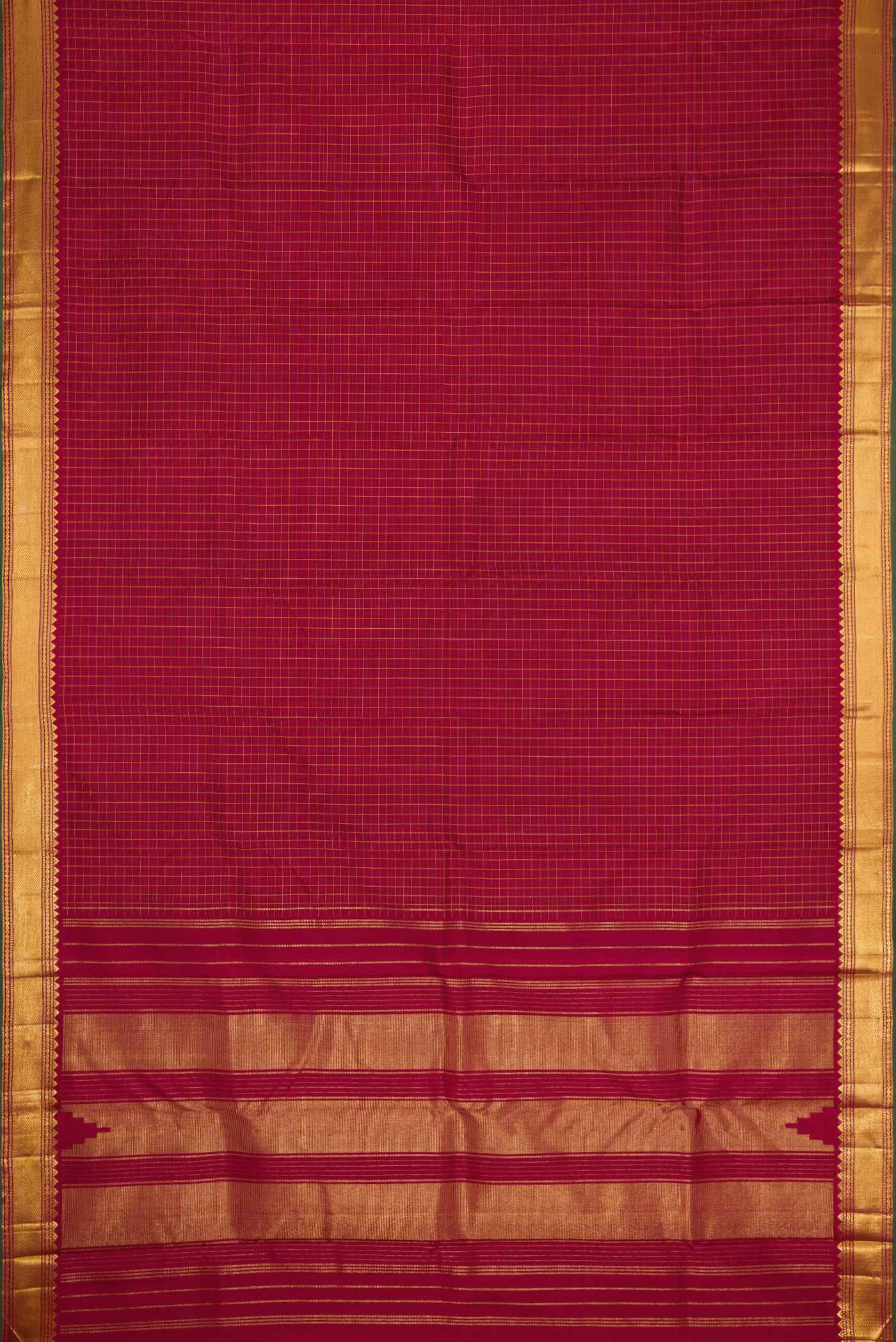 Maroon Dual Tone Kanchipuram Silk Saree - Image 6