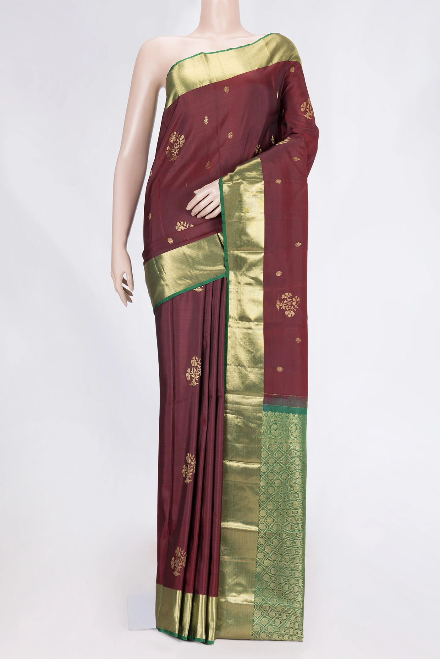 Coffee Brown Kanchipuram Silk Saree