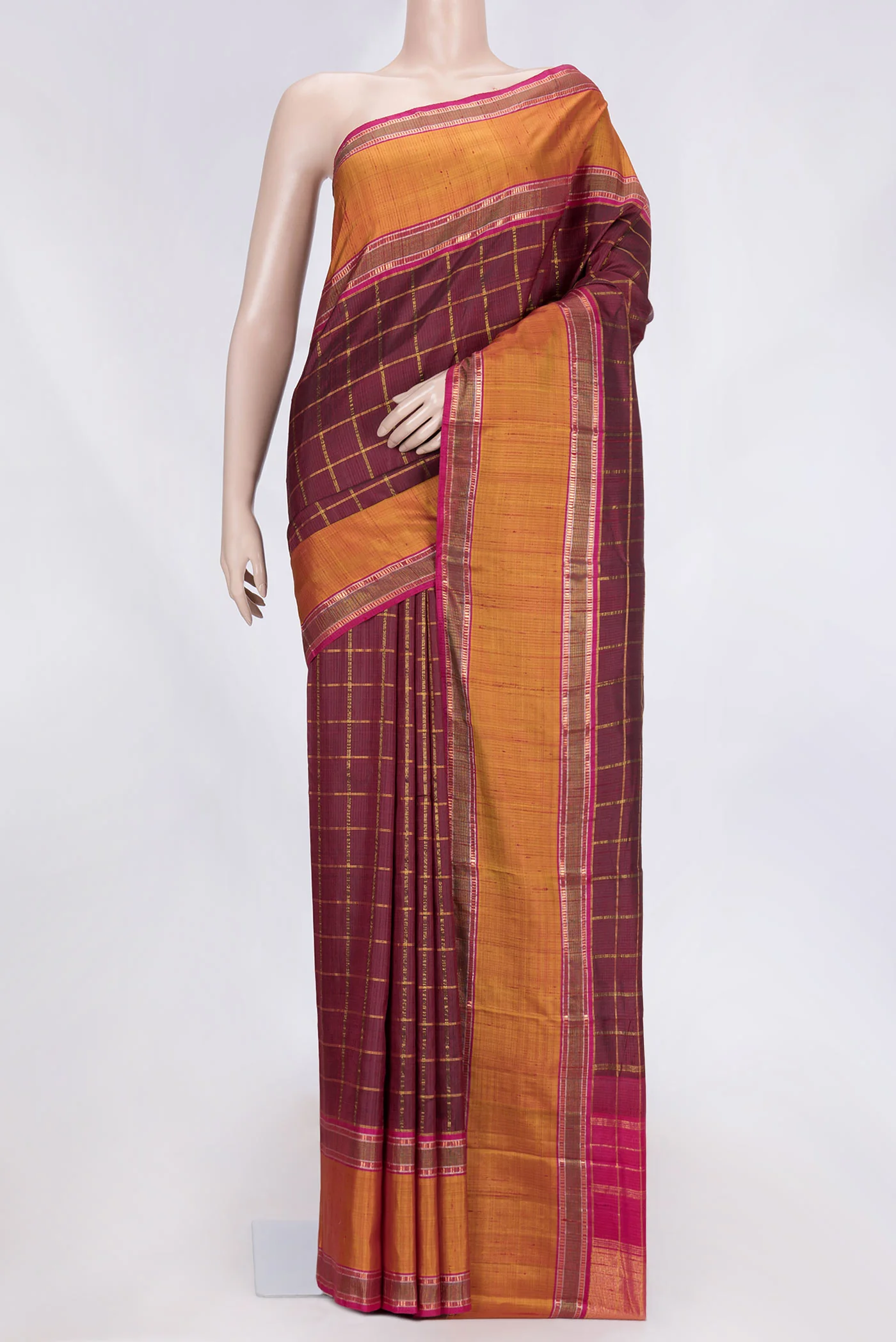 Maroon Kanchipuram Silk Saree