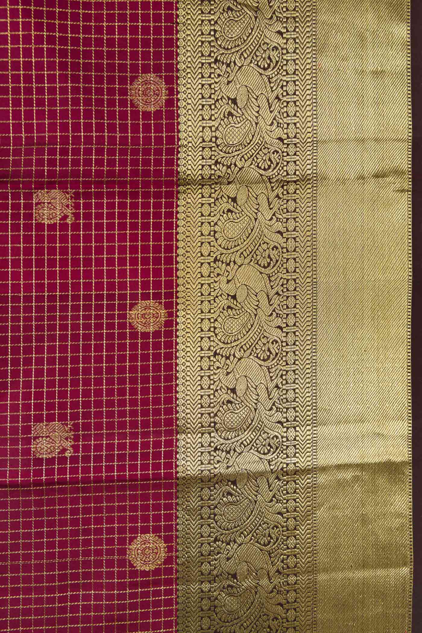 Maroon Kanchipuram Silk Saree - Image 3