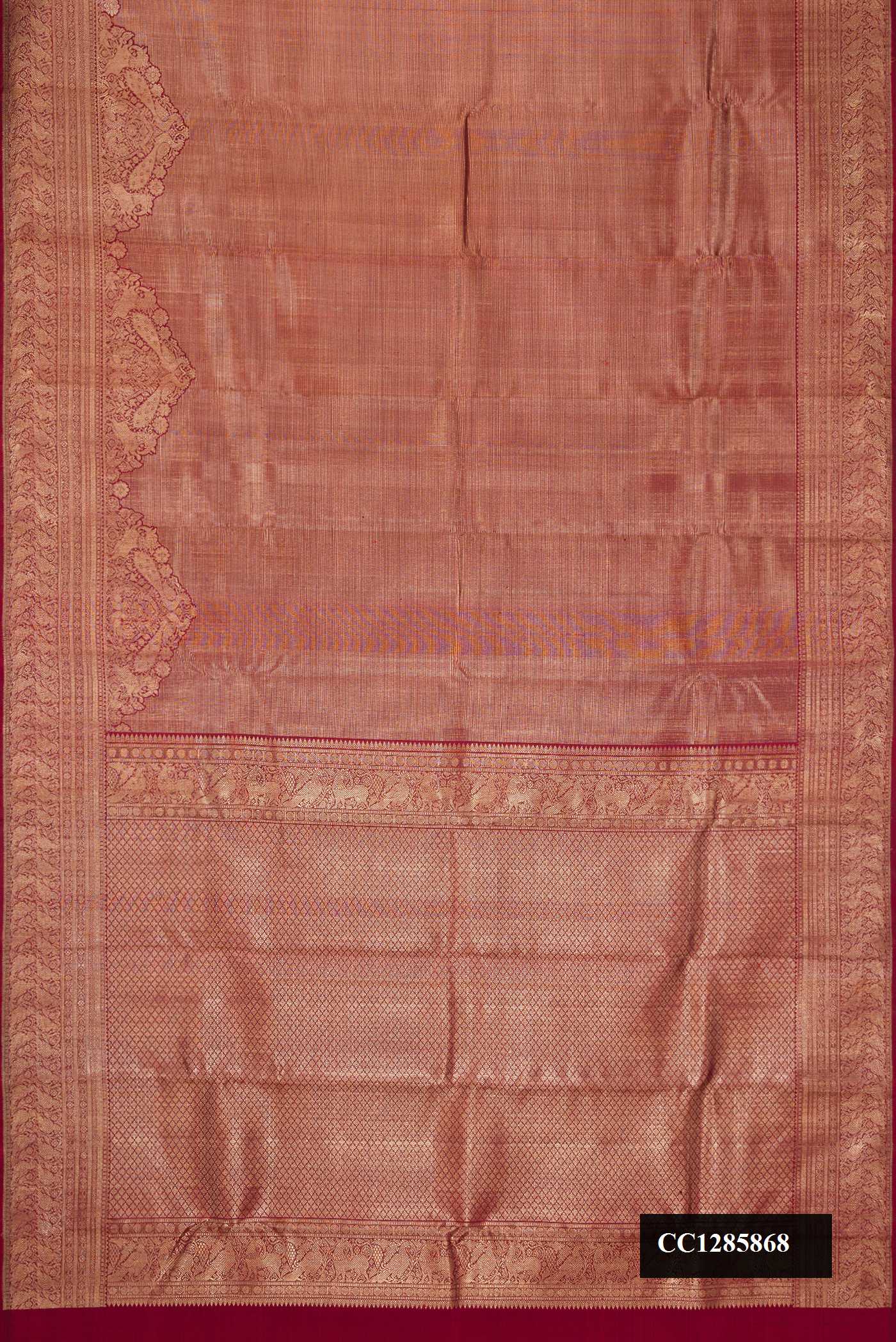 Maroon Dual Tone Kanchipuram Silk Saree