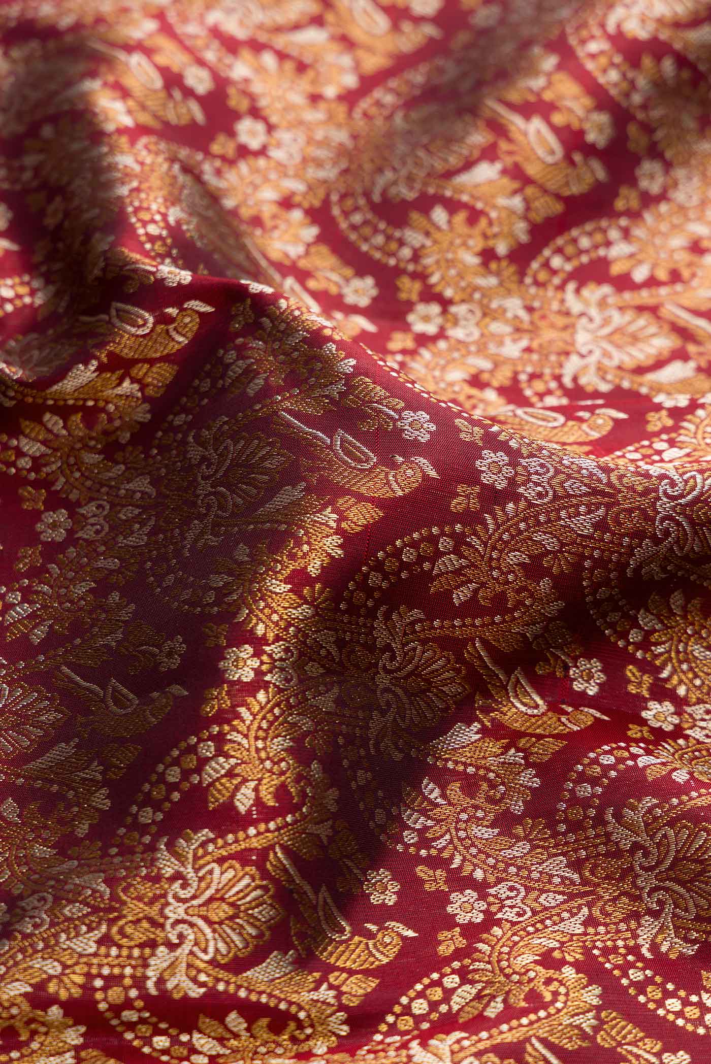 Maroon Dual Tone Kanjivaram Silk Saree - Image 2