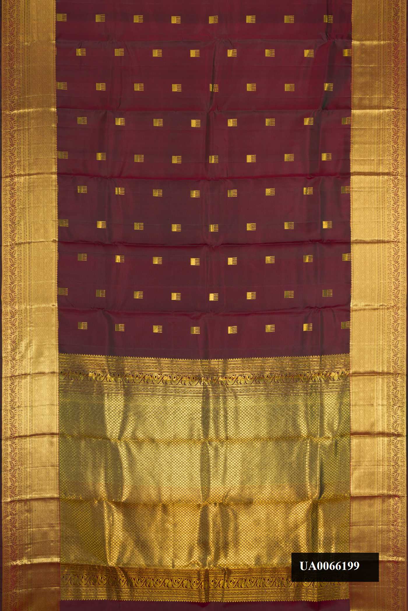 Maroon Dual Tone Kanchipuram Silk Saree