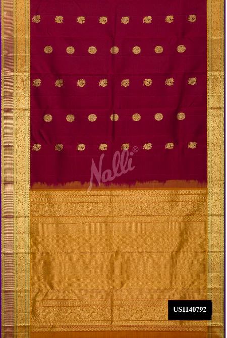 Maroon Dual Tone Kanchipuram Silk Saree