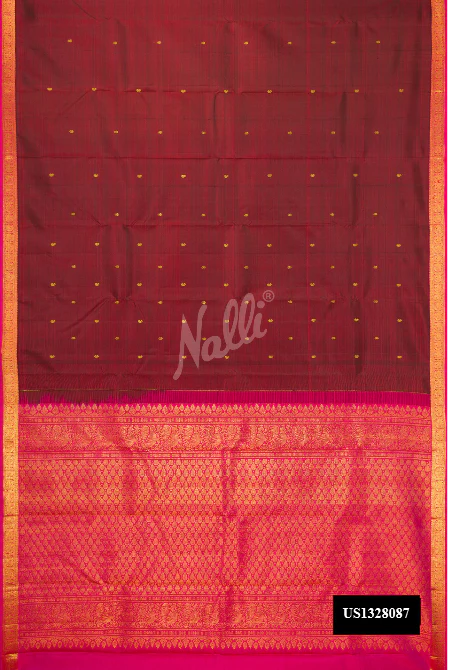 Maroon Dual Tone Kanchipuram Silk Saree
