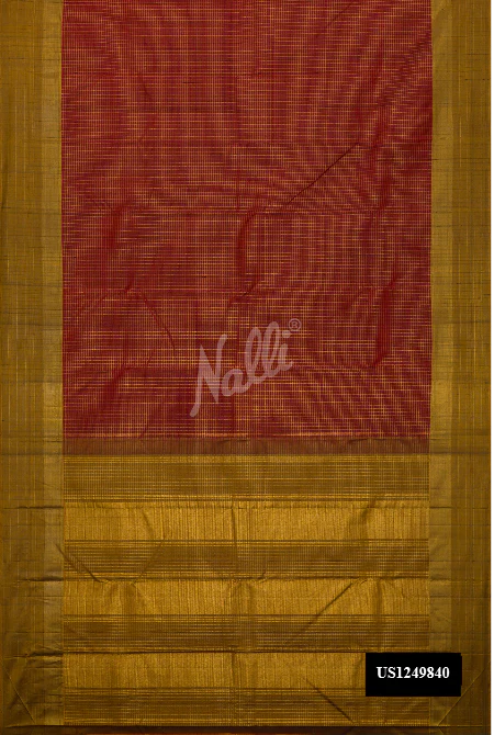 Maroon Dual Tone Kanchipuram Silk Saree