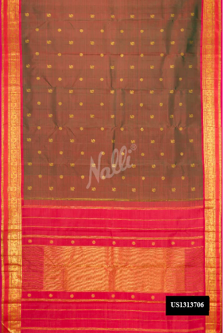 Maroon Dual Tone Kanchipuram Silk Saree