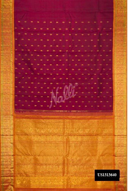 Maroon Dual Tone Kanchipuram Silk Saree
