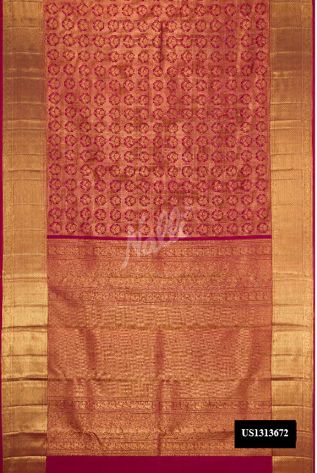 Maroon Dual Tone Kanchipuram Silk Saree