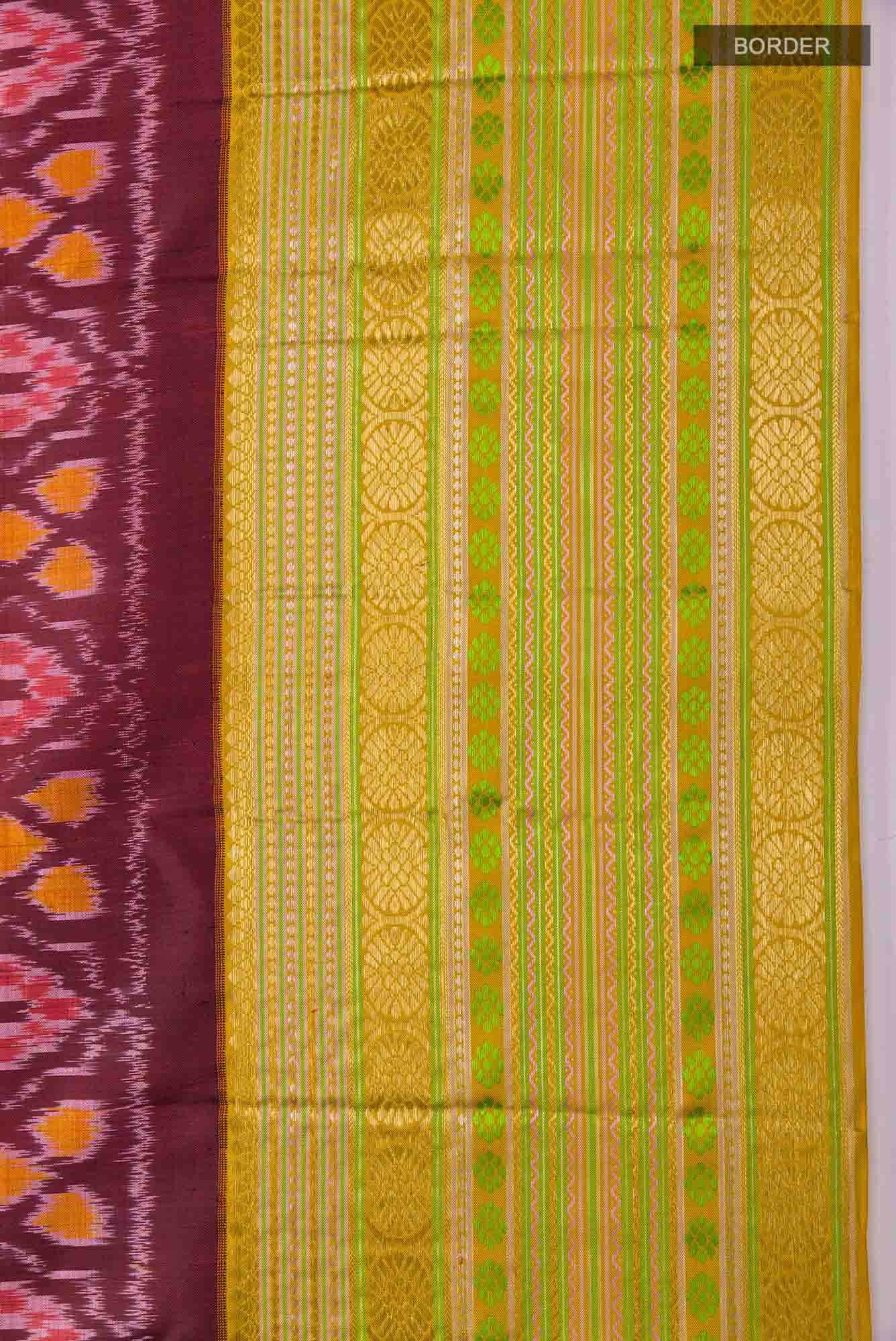 Pure Silk Pure Zari Maroon Dual Tone Kanjivaram Saree - Image 5