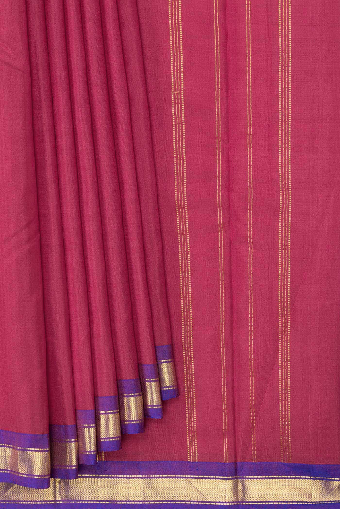 Maroon Dual Tone Kanchipuram Silk Saree - Image 2