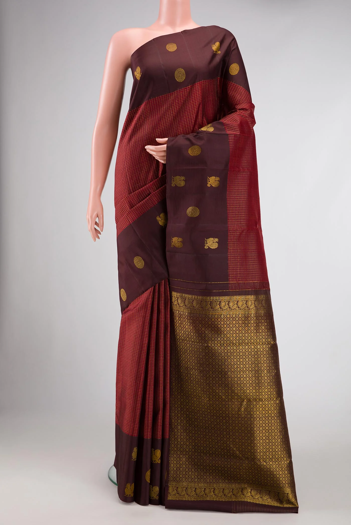 Maroon Kanjivaram Silk Saree