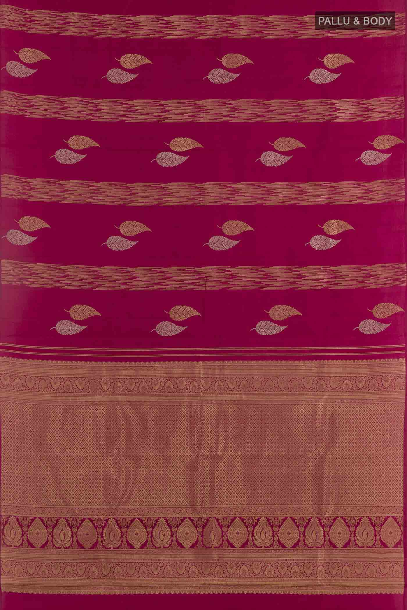 Maroon Kanjivaram Silk Saree - Image 3