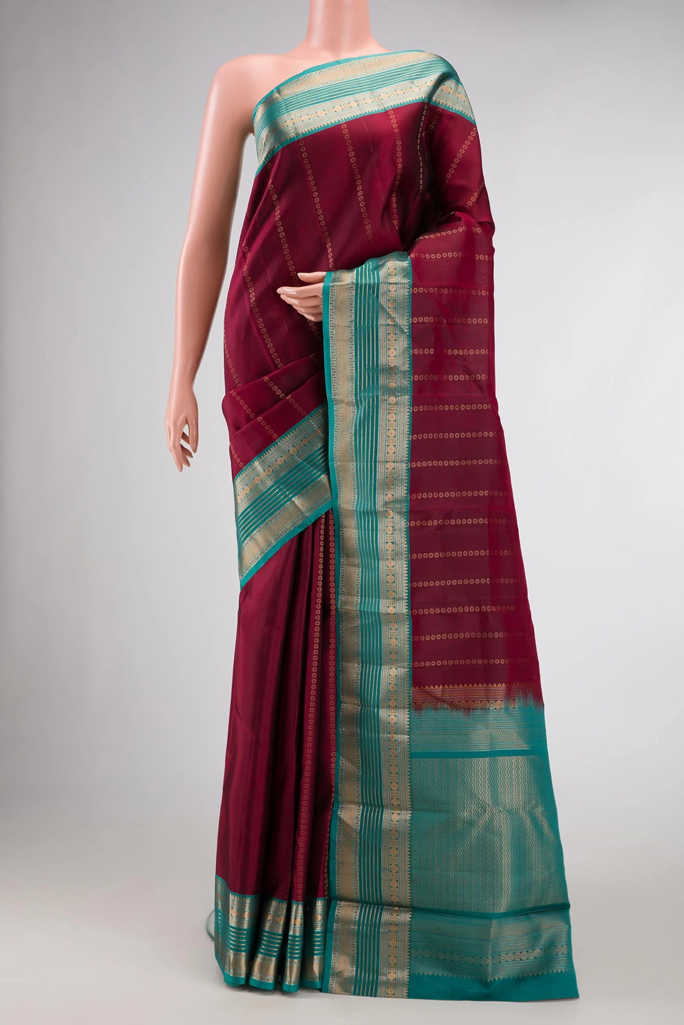 Maroon Kanjivaram Silk Saree