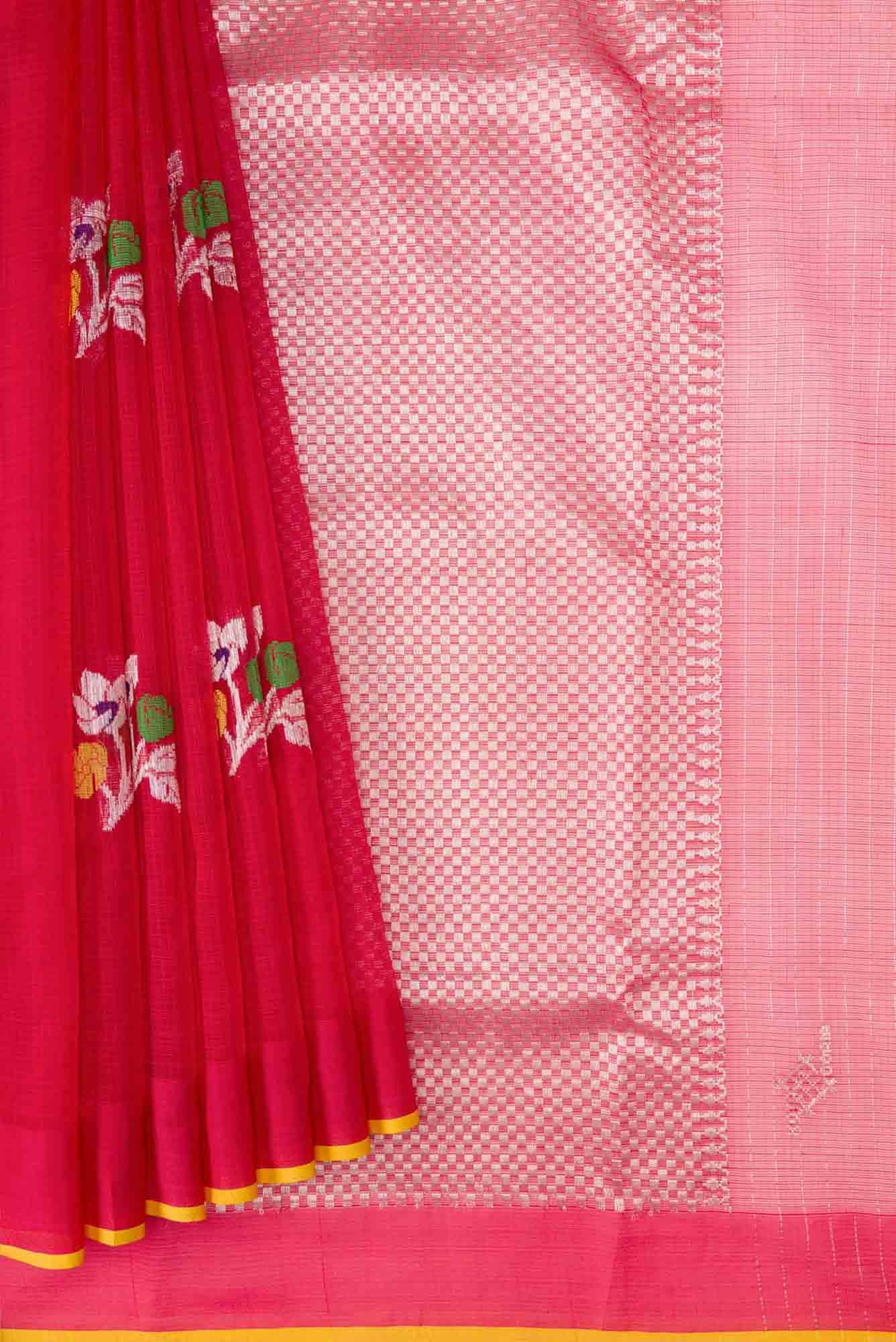 Maroon Dual Tone Kota Silk Saree - Image 2