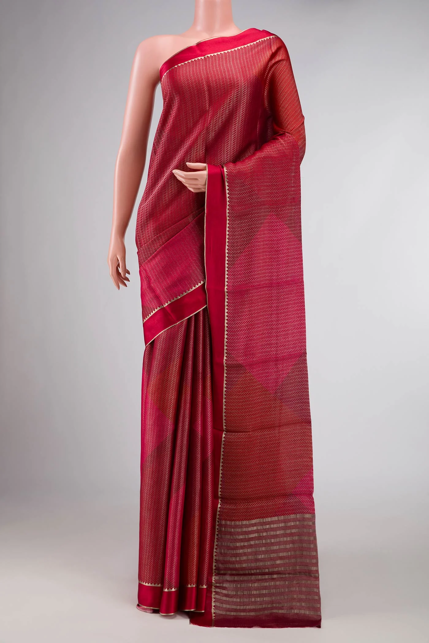 Maroon Dual Tone Mysore Georgette Saree