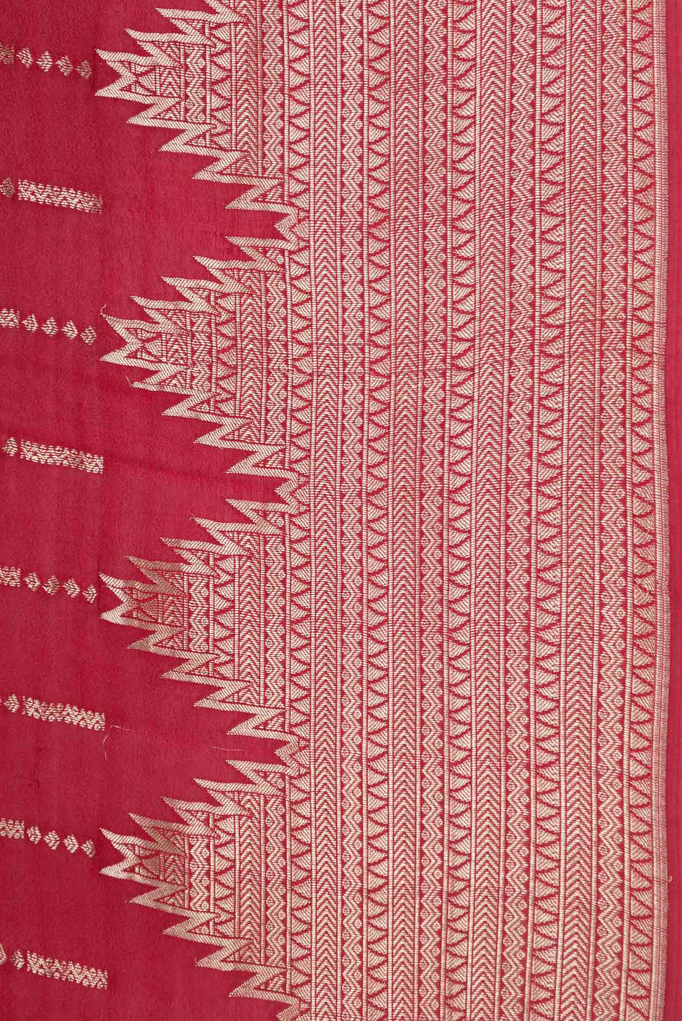 Maroon Mysore Crepe Saree - Image 3