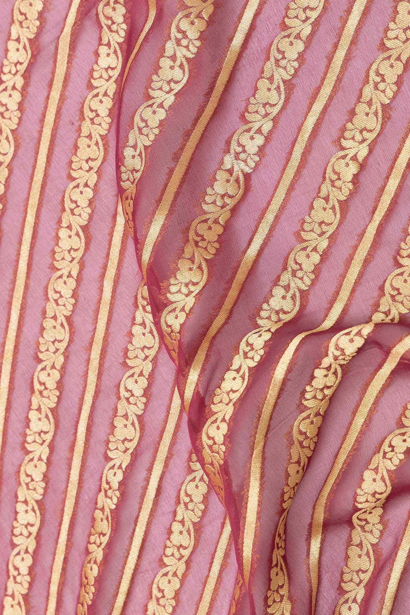 Maroon Dual Tone Mysore Georgette Saree - Image 3