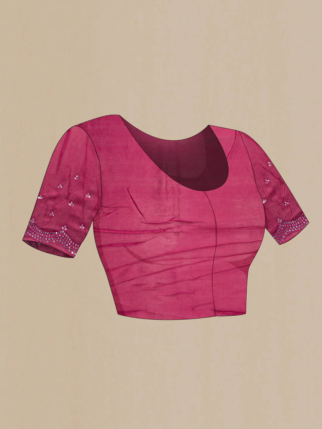 Magenta Organza Silk Saree - Image 4