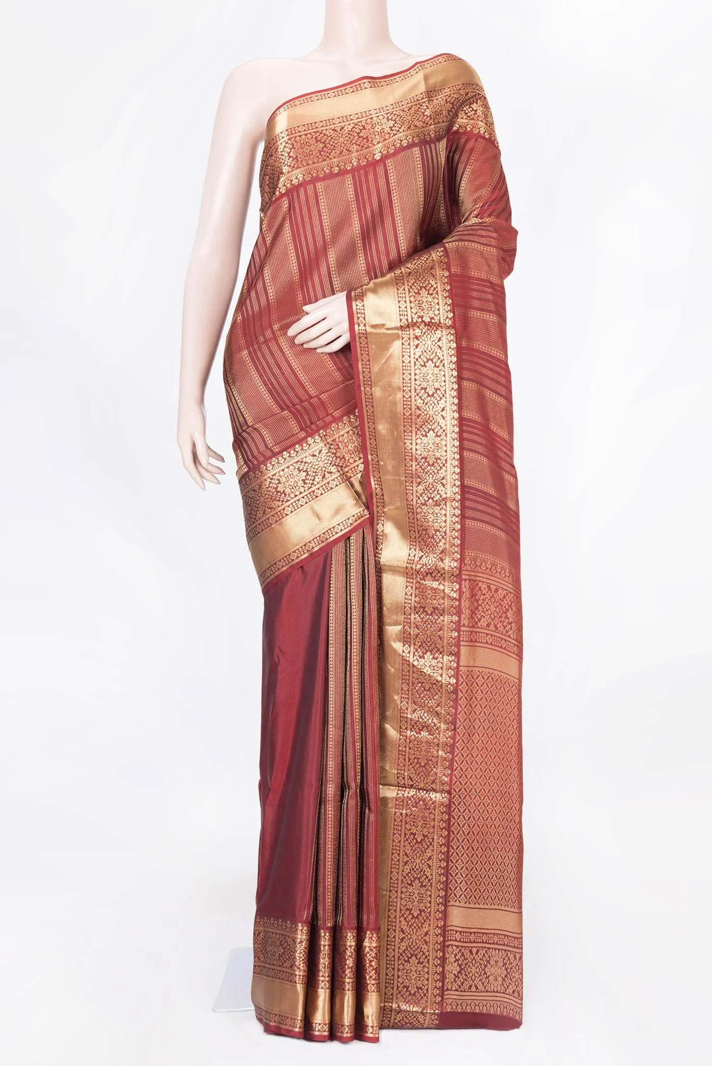 Maroon Dual Tone Soft Silk Saree