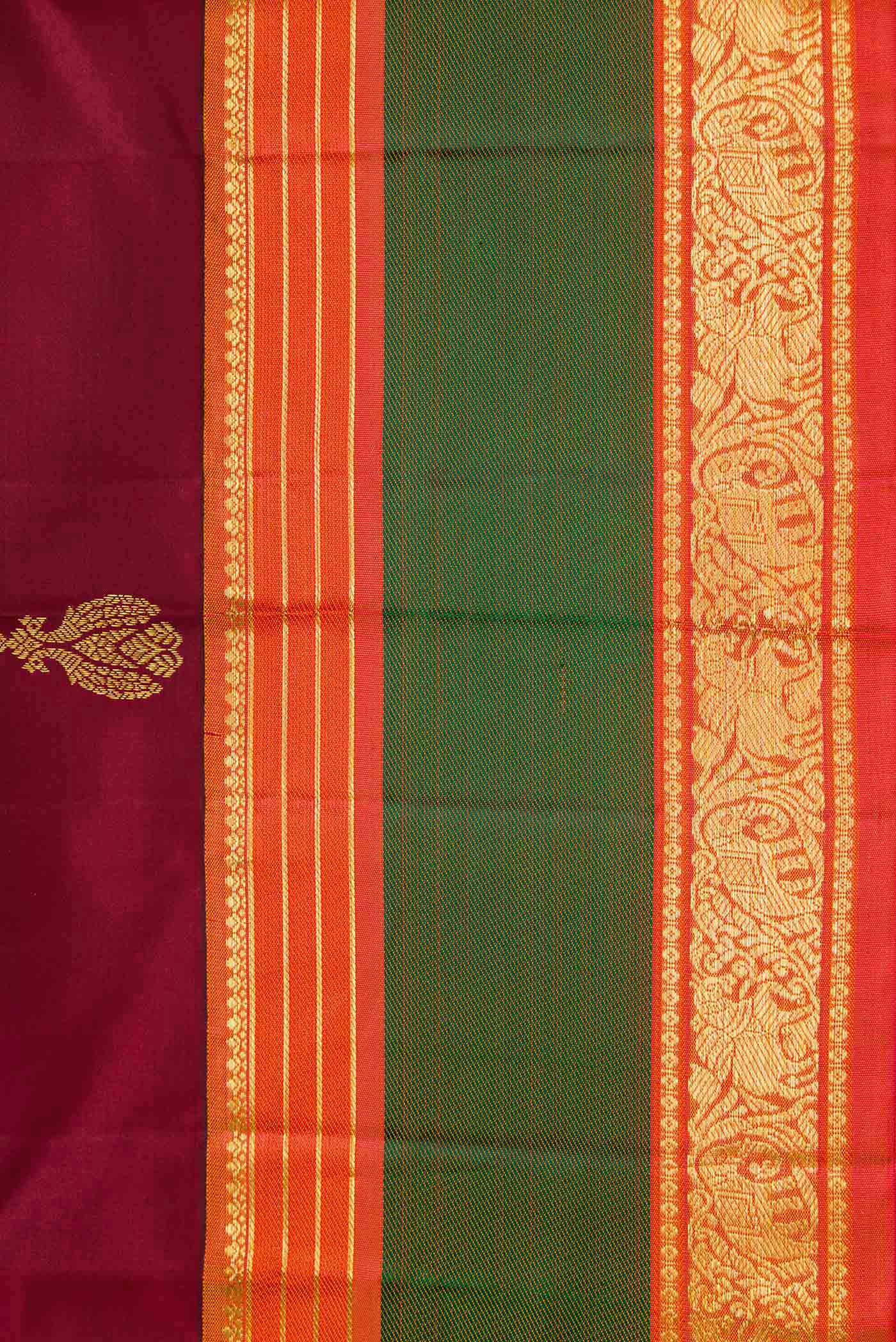 Maroon Kanjivaram Silk Saree - Image 3