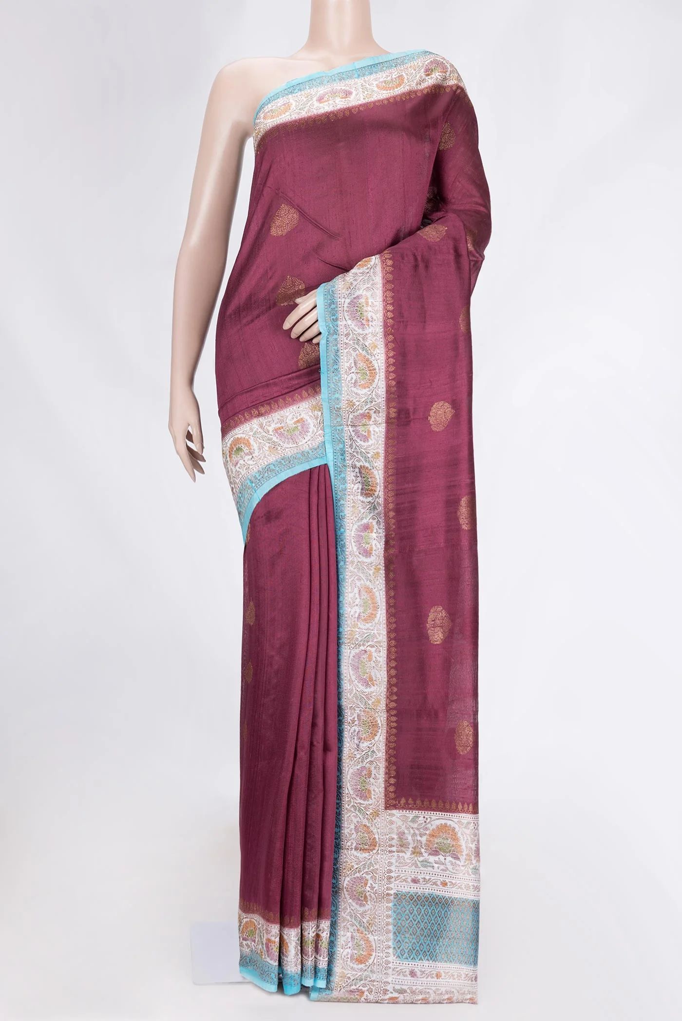 Coffee Brown Banarasi Tussar Silk Saree